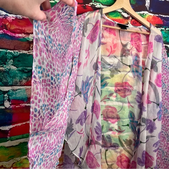 Steve Madden Sheer Floral Kimono Coverup 0153 - Picture 4 of 8